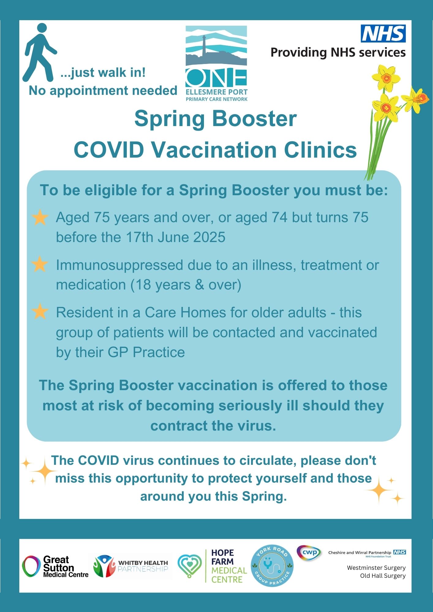COVID Spring Booster 2025 Clinics - Great Sutton Medical Centre